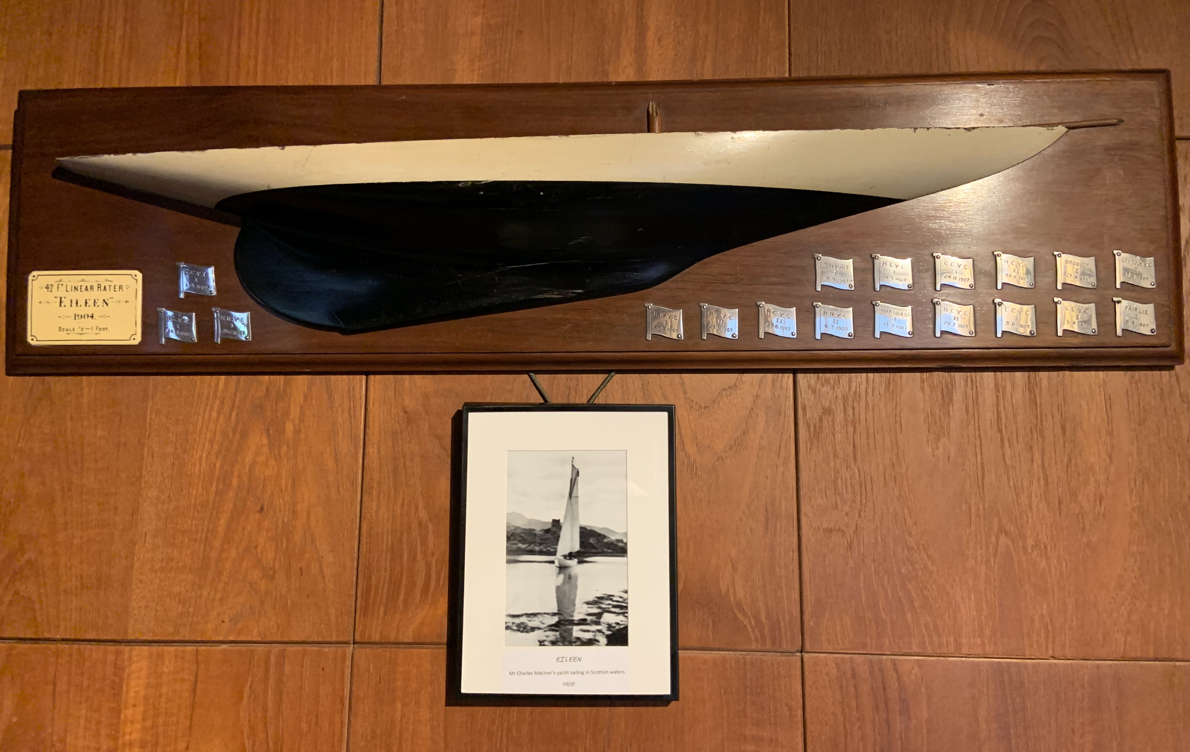 Original half hull model of Eileen, courtesy Mrs P Nichols (nae McIver)