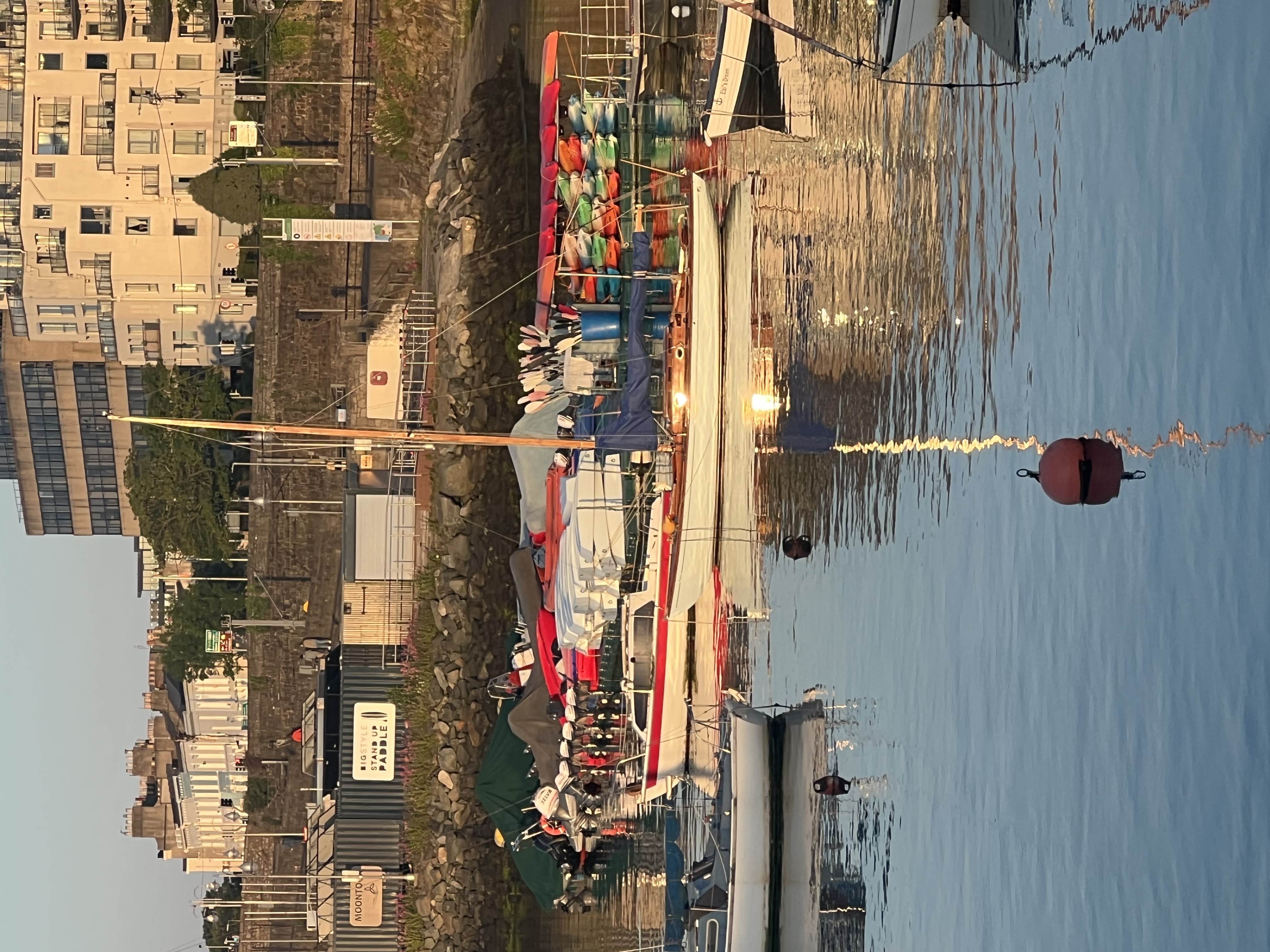 Osiris on fore and aft mooring Coal Harbour, Dun Laoghaire